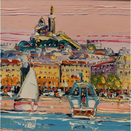 Painting Croisière en Ferry Boat by Corbière Liisa | Painting Figurative Oil Landscapes