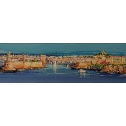 Painting Belle journée à Marseille by Corbière Liisa | Painting Figurative Oil Landscapes