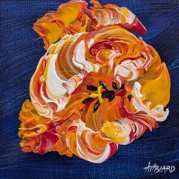 Gemälde Tulip in the dark blue  von Amblard Florence | Gemälde Impressionismus Acryl Natur