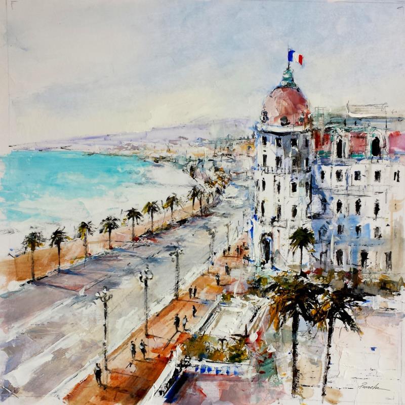 Painting vue sur le negresco by Poumelin Richard | Painting Figurative Oil Nature