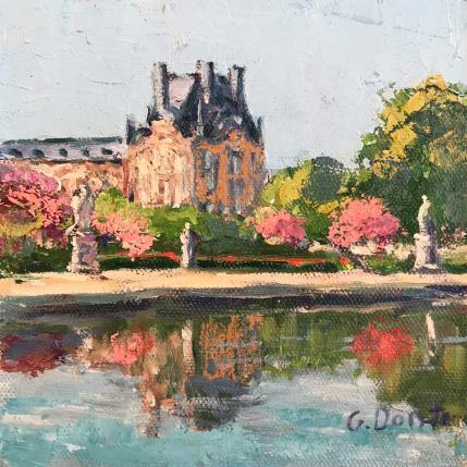 Painting L’ambiance du printemps au jardin de Luxembourg  by Dontu Grigore | Painting Figurative Oil Urban