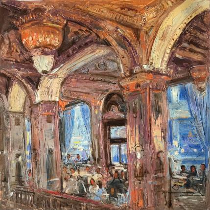 Painting Intérieur du café  by Dontu Grigore | Painting Figurative Oil Urban