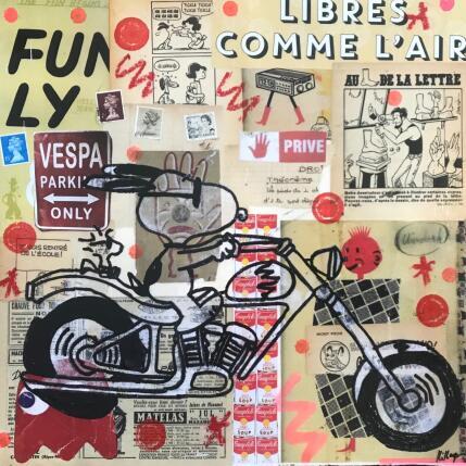 Painting Snoopy harley vintage  by Kikayou | Painting