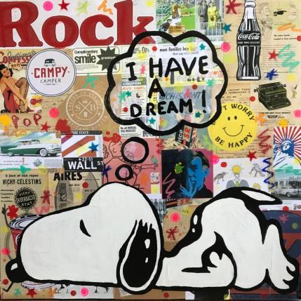 Painting I have a dream by Kikayou | Painting Pop-art Acrylic, Gluing, Graffiti Pop icons