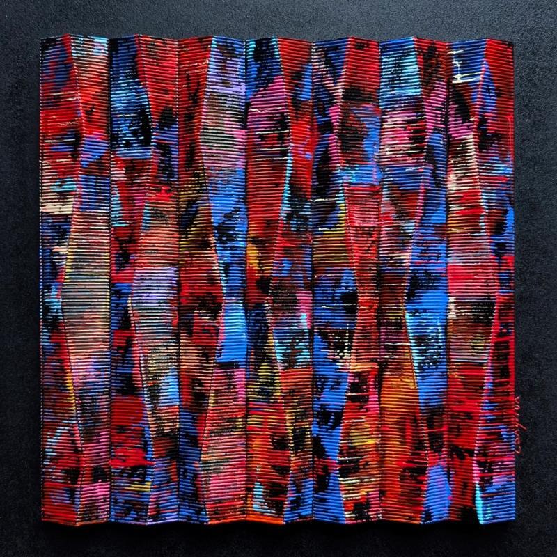 Painting Bc14 gilfgt rouge bleu by Langeron Luc | Painting Subject matter Acrylic, Resin, Wood