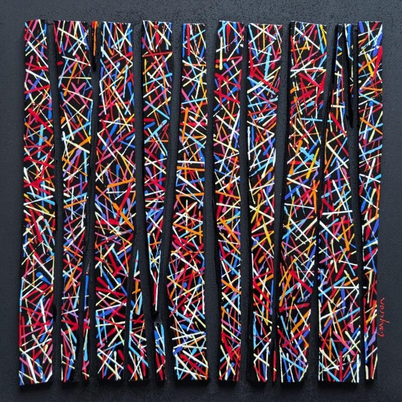 Painting Bc13 croisé multi by Langeron Luc | Painting Subject matter Acrylic, Resin, Wood