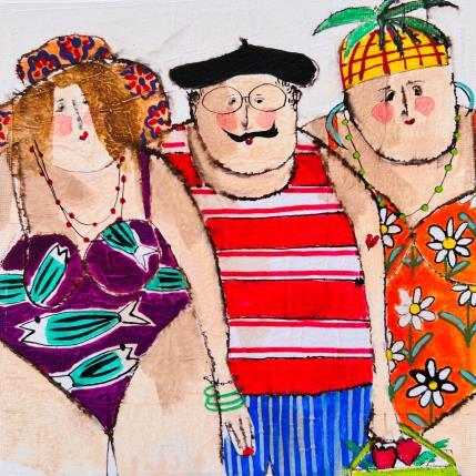 Painting Yvette Paul Suzie by Colombo Cécile | Painting Naive art Acrylic, Gluing, Ink, Pastel, Watercolor Life style, Pop icons, Portrait