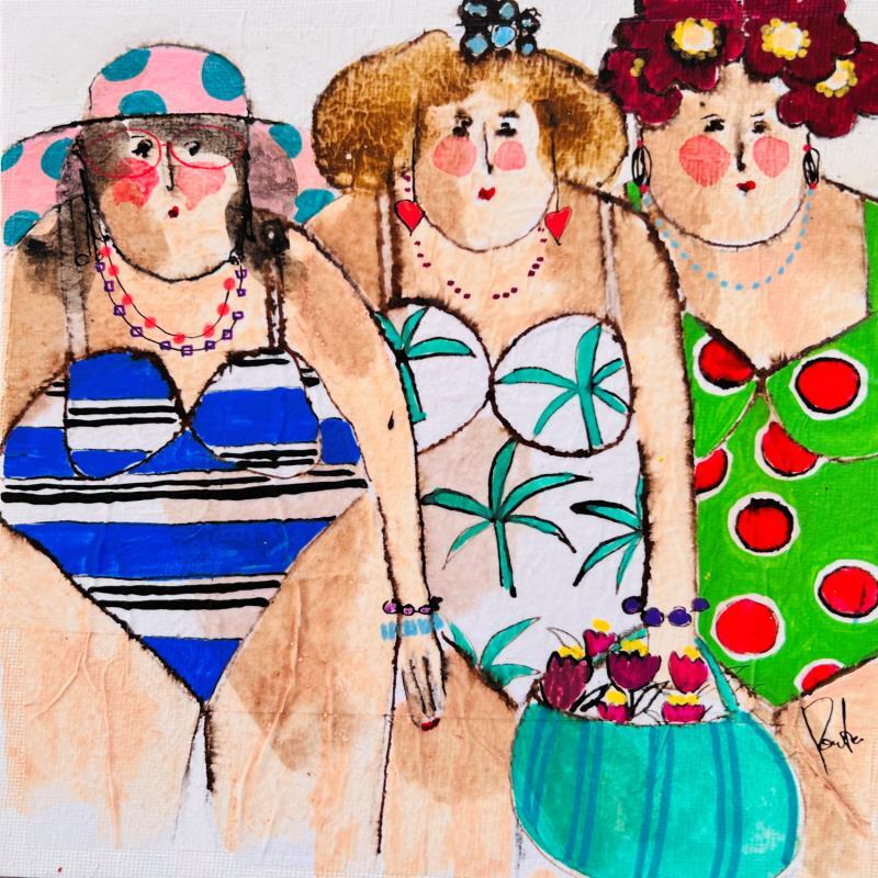 Painting Maryse Anna Josi by Colombo Cécile | Painting Naive art Acrylic, Gluing, Ink, Pastel, Watercolor Life style, Pop icons, Portrait