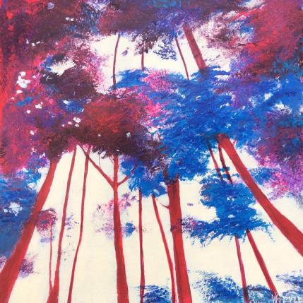 Painting Sous les cîmes by Fièvre Véronique | Painting Figurative Acrylic Nature