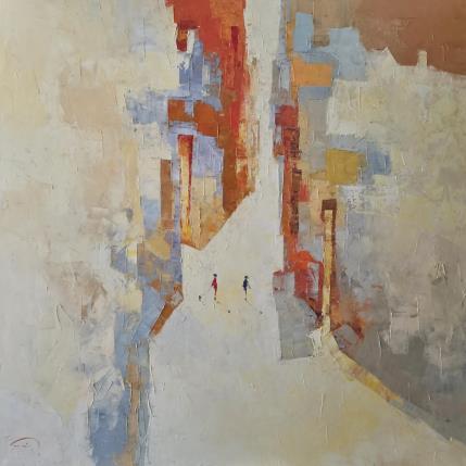 Painting Comment allez-vous  by Tomàs | Painting Abstract Oil Life style, Society, Urban
