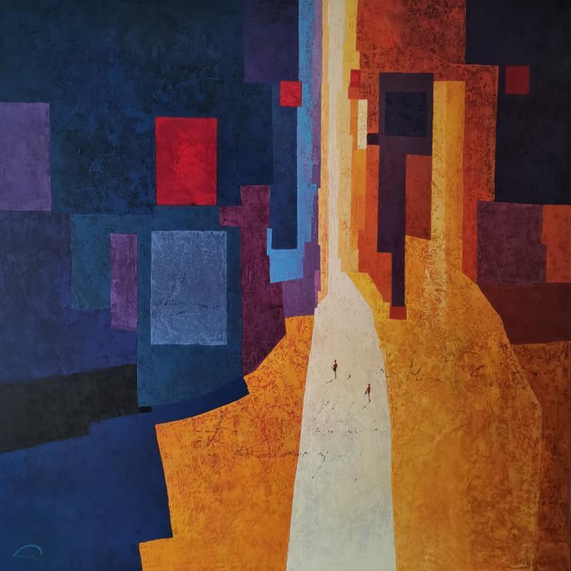 Painting J'ai erais te voir by Tomàs | Painting Abstract Oil Life style, Society, Urban