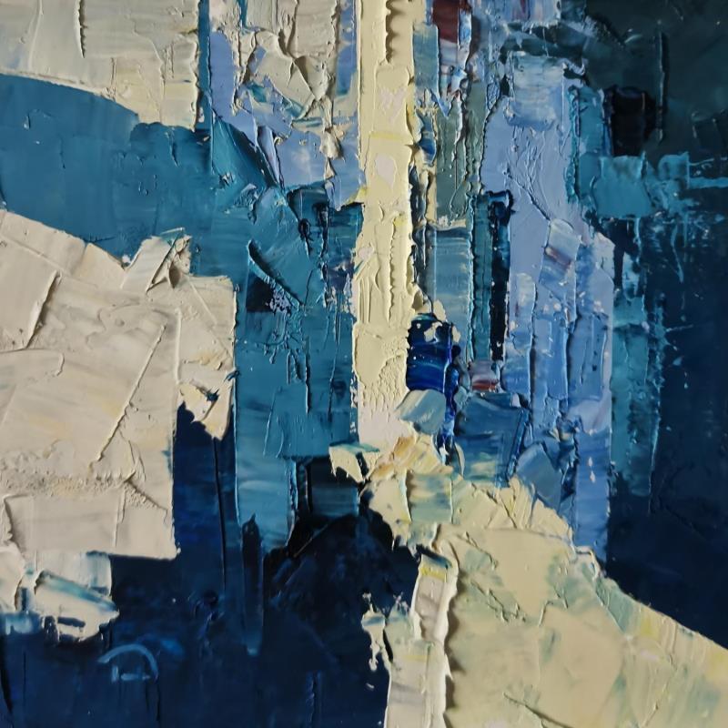 Peinture De color blau par Tomàs | Tableau Abstrait Huile Scènes de vie, Société, Urbain