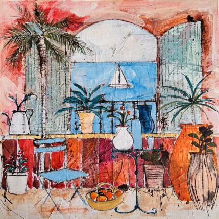 Painting Terra by Colombo Cécile | Painting Naive art Acrylic, Gluing, Ink, Pastel, Watercolor Landscapes, Life style, Nature