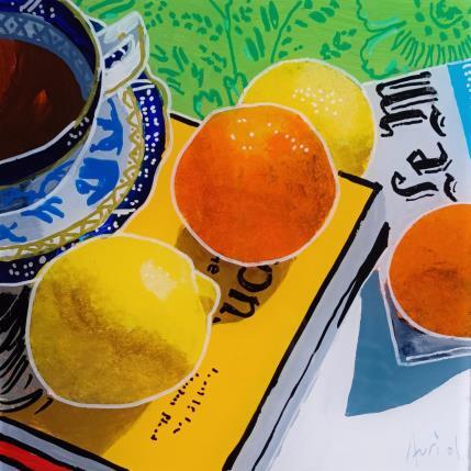 Painting Francis buvait son thé avec citron by Auriol Philippe | Painting Figurative Acrylic, Plexiglass, Posca Still-life