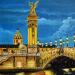 Painting AZUL Y ORO by Rodriguez Rio Martin | Painting Impressionism Urban Oil