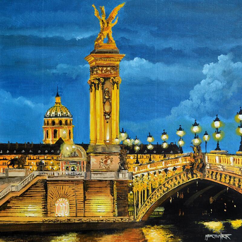 Painting AZUL Y ORO by Rodriguez Rio Martin | Painting Impressionism Oil Urban