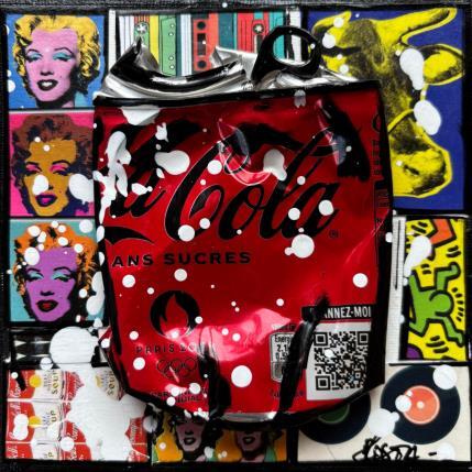 Painting POP COKE (marylin) by Costa Sophie | Painting Pop-art Acrylic, Gluing, Upcycling Pop icons