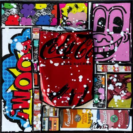 Peinture POP COKE par Costa Sophie | Tableau Pop-art Acrylique, Collage, Upcycling Icones Pop