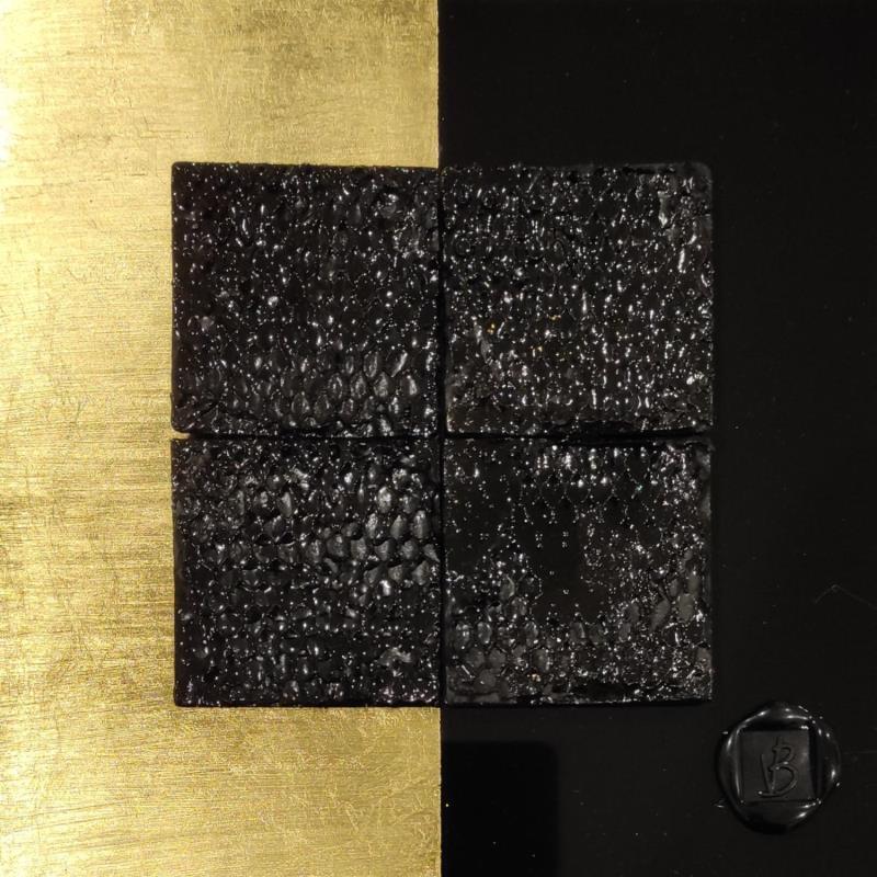 Painting Viti Levu by Bauquel Véronique | Painting Abstract Acrylic, Gluing, Gold leaf, Wood Minimalist, Pop icons