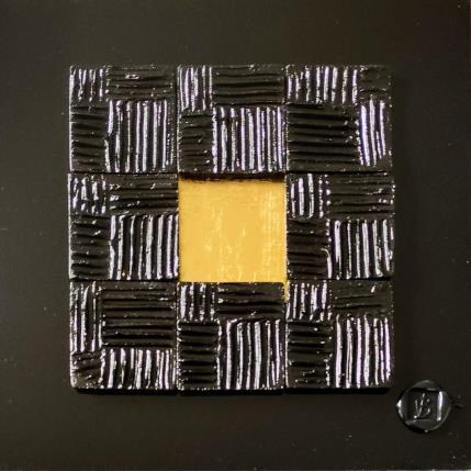 Painting New Delhi  by Bauquel Véronique | Painting Abstract Acrylic, Gluing, Gold leaf, Wood Minimalist