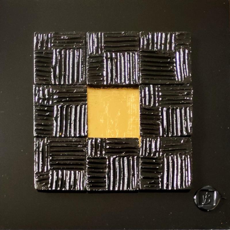 Painting New Delhi  by Bauquel Véronique | Painting Abstract Acrylic, Gluing, Gold leaf, Wood Minimalist