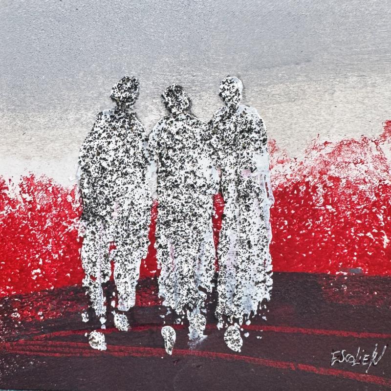 Painting A travers champs by Escolier Odile | Painting Figurative Acrylic, Cardboard Landscapes, Life style, Nature