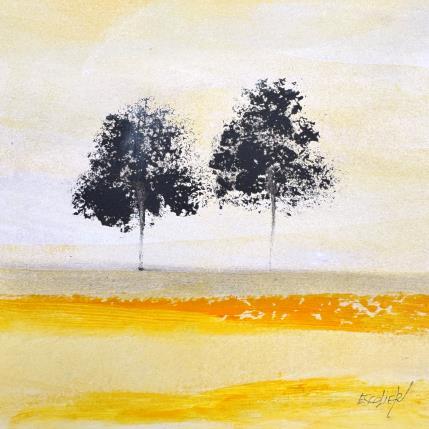 Painting Traversée de lumière by Escolier Odile | Painting Figurative Acrylic Landscapes, Minimalist, Nature, Pop icons