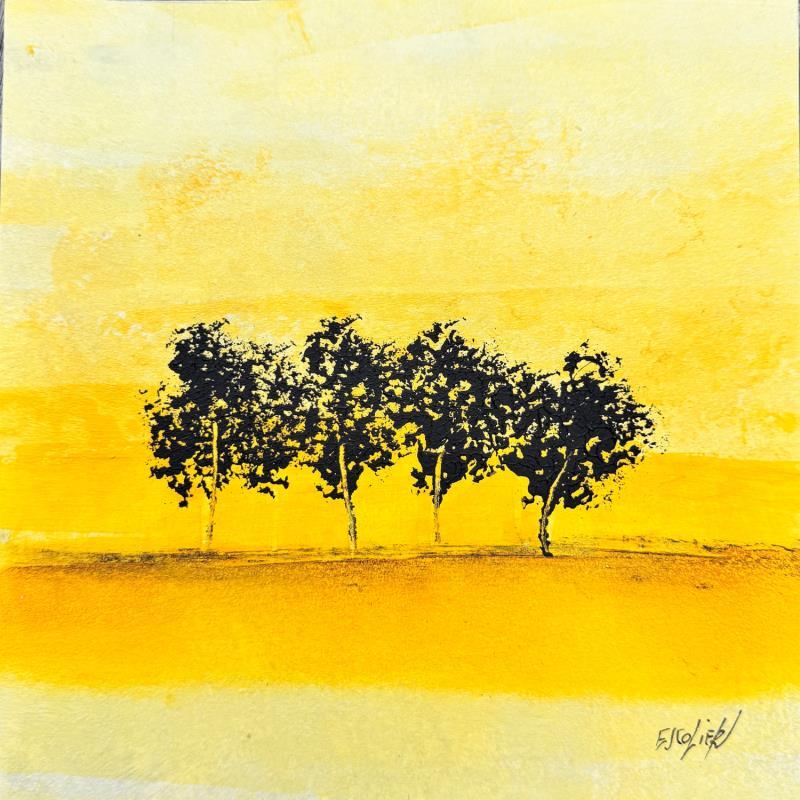Painting Dans un rayon de soleil by Escolier Odile | Painting Figurative Acrylic Landscapes, Minimalist, Nature, Pop icons