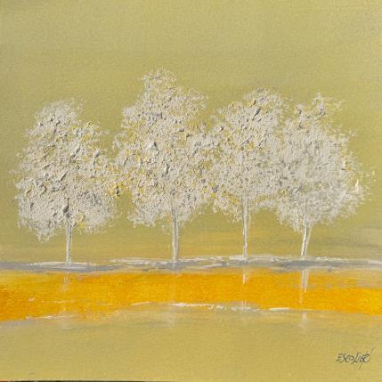 Painting Echappée de lumière by Escolier Odile | Painting Figurative Acrylic Landscapes, Minimalist, Nature