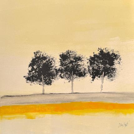 Painting Lignes de lumière  by Escolier Odile | Painting Figurative Acrylic Landscapes, Minimalist, Nature