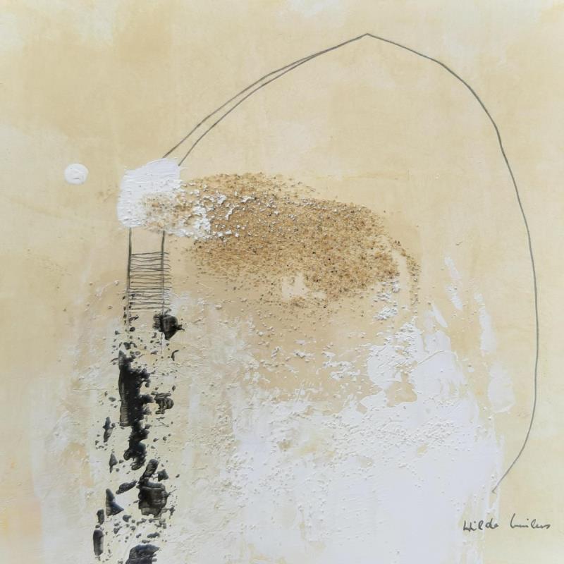 Painting abstract  beige A 141 by Wilms Hilde | Painting Abstract Acrylic, Sand