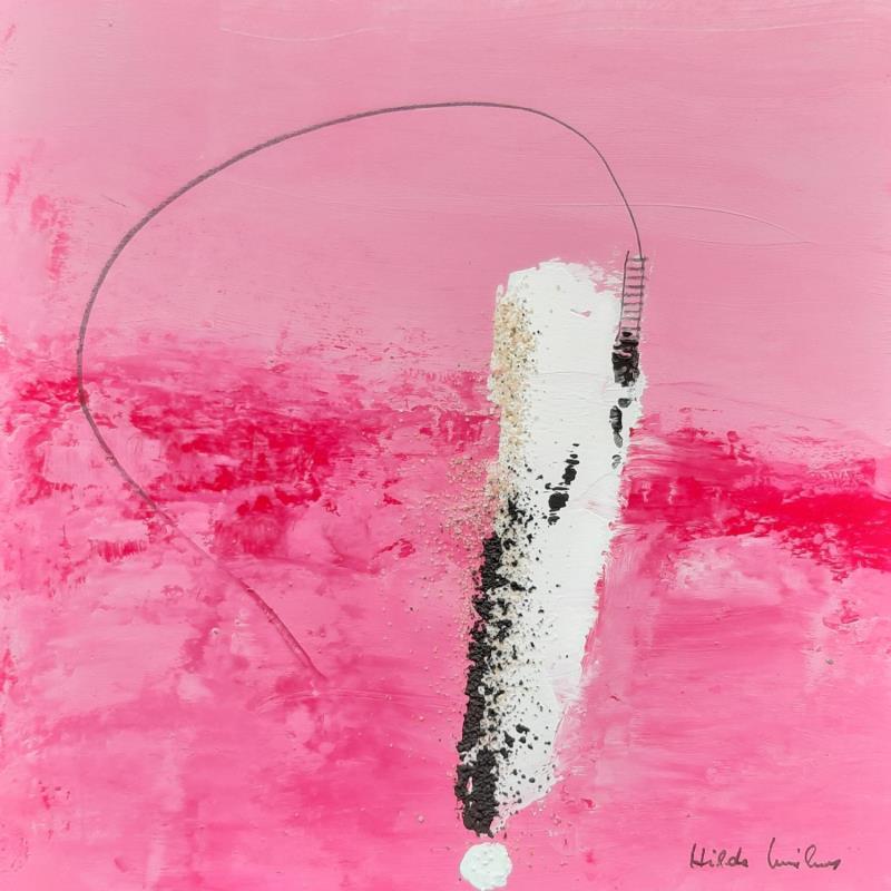 Peinture abstract rose A  144 par Wilms Hilde | Tableau Abstrait Acrylique, Carton, Sable