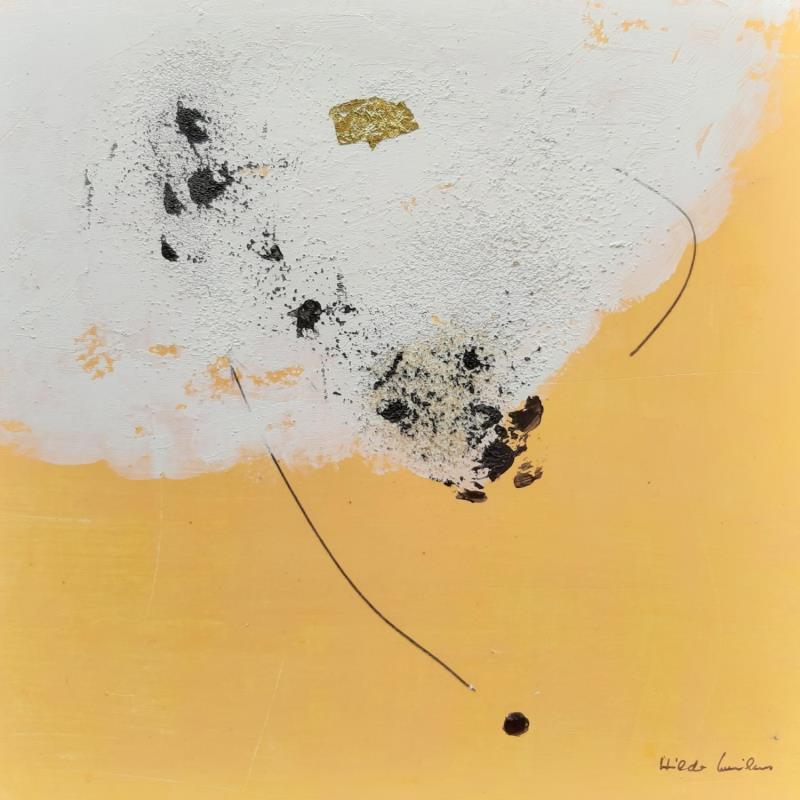 Painting abstract orange B 133 by Wilms Hilde | Painting Abstract Acrylic, Gold leaf, Sand Pop icons