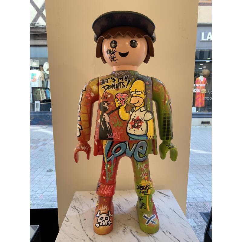 Sculpture It's My Donuts by Luna | Sculpture Pop-art Acrylic, Graffiti, Posca Pop icons