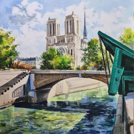 Painting The river flows by Rasa | Painting Figurative Acrylic Urban