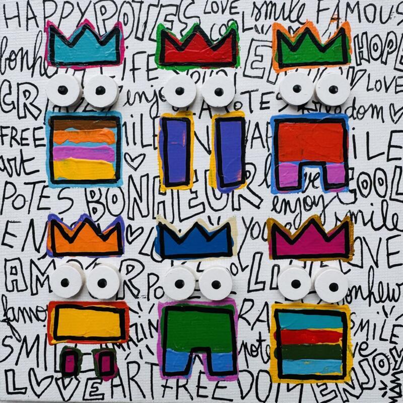 Painting TRIBU by Mam | Painting Pop-art Acrylic Black & White, Pop icons, Society