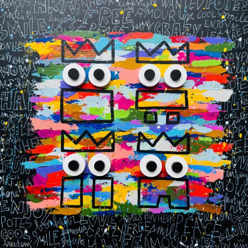 Painting 4 POTOS by Mam | Painting Street art Acrylic Black & White, Pop icons, Portrait