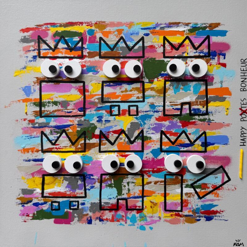 Painting HAPPY POTES BONHEUR by Mam | Painting Street art Acrylic Pop icons, Society