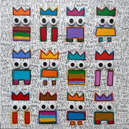 Painting TRIBU WHITE by Mam | Painting Pop-art Acrylic Pop icons, Portrait, Society
