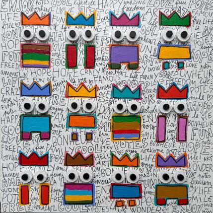 Painting TRIBU WHITE by Mam | Painting Pop-art Acrylic Pop icons, Portrait, Society