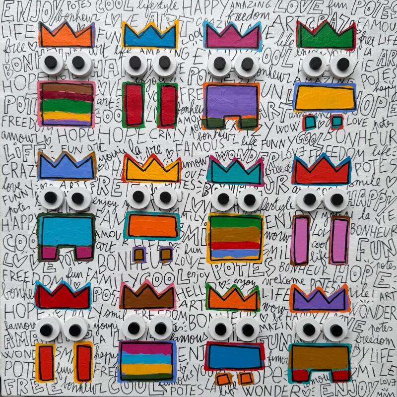Painting TRIBU WHITE by Mam | Painting Pop-art Acrylic Pop icons, Portrait, Society