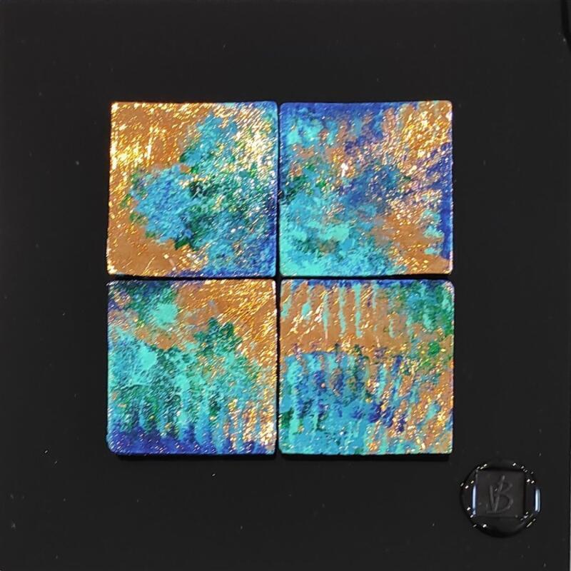 Painting Recife by Bauquel Véronique | Painting Abstract Acrylic, Gluing, Metal, Resin, Wood Minimalist, Pop icons
