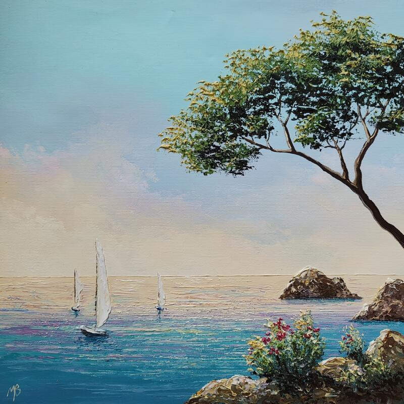 Painting Partir vers le large by Blandin Magali | Painting Figurative Oil Landscapes