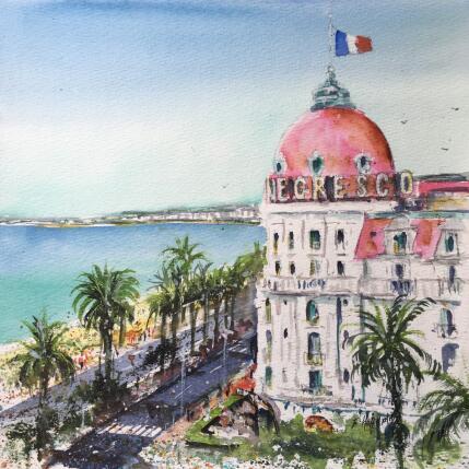 Painting Nice portrait de Negresco  by Hoffmann Elisabeth | Painting Figurative Watercolor Urban