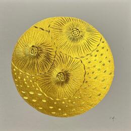 Painting Is that flowers? by Caitrin Alexandre | Painting Figurative Gold leaf, Ink Landscapes, Minimalist, Nature, Pop icons