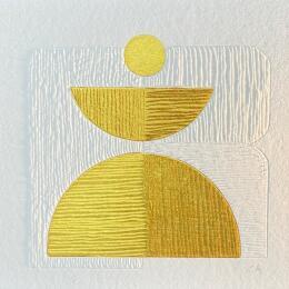 Painting Upside-down by Caitrin Alexandre | Painting Subject matter Gold leaf, Ink, Paper Architecture, Minimalist, Pop icons
