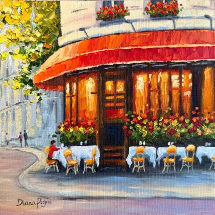 Painting Corner Café Breeze by Pigni Diana | Painting Impressionism Oil Architecture, Life style, Urban
