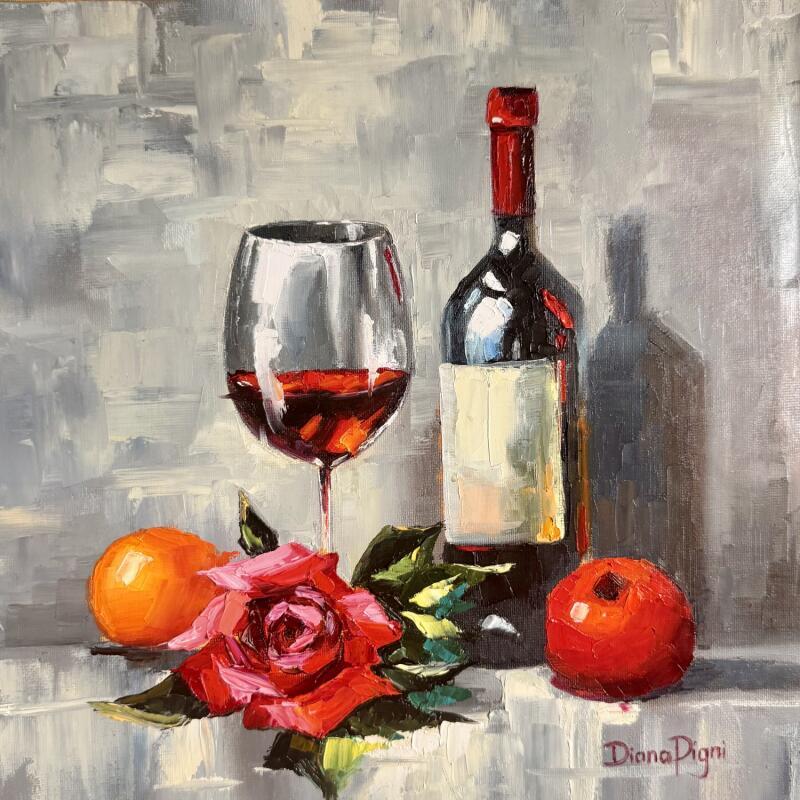 Painting Glass Half Full by Pigni Diana | Painting Impressionism Oil Still-life