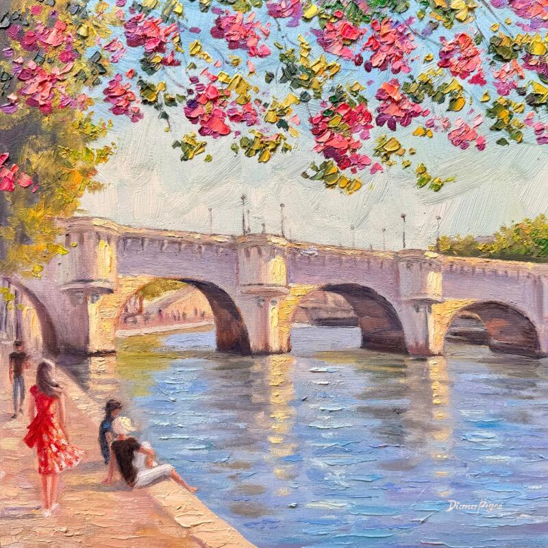 Painting The Pont Neuf and La Seine by Pigni Diana | Painting Impressionism Oil Architecture, Nature, Urban