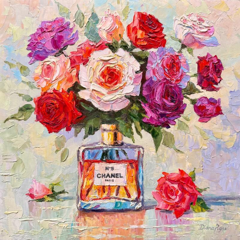 Painting Roses of Chanel by Pigni Diana | Painting Impressionism Oil Life style, Sport